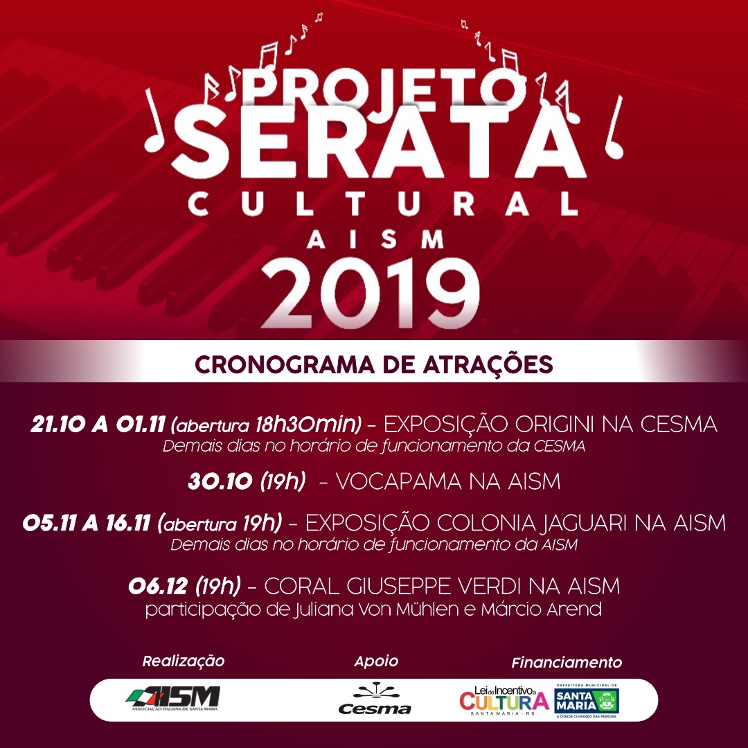 Read more about the article Projeto Serata:  Cronograma de atrações